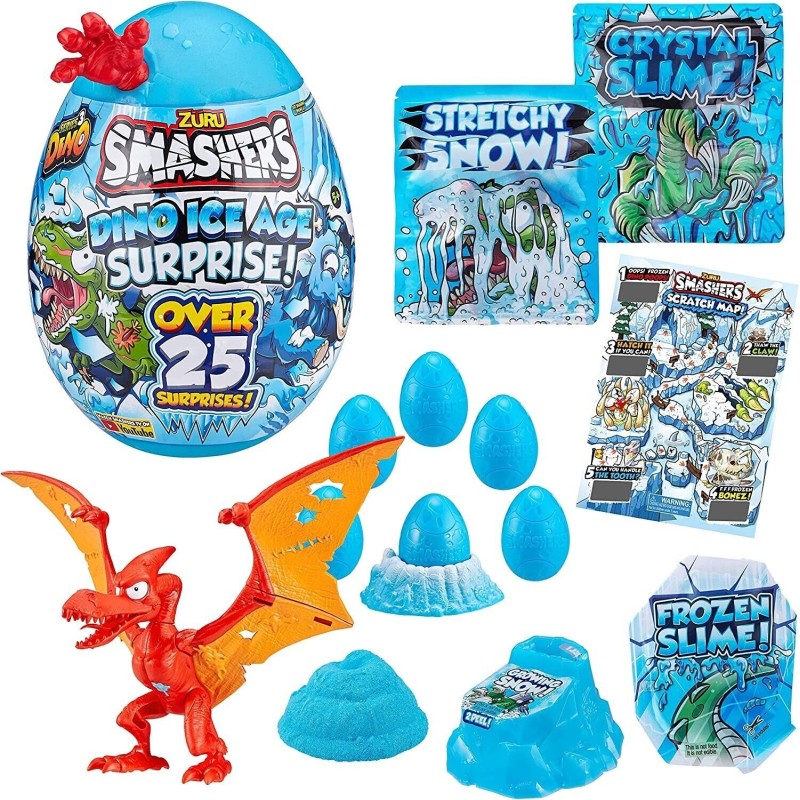 Smashers Dino Ice Age Giant Surprise Egg Dinosaur Blizzard Dactyl Toy 5y+ Slime