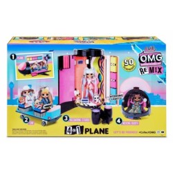 LOL Surprise OMG Remix 4-in-1 Plane Playset Lights 50 Surprises Car Studio Toys