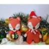 Amigurumi Crochet Stuffed Fox Doll Rattle Toy Baby Christmas Gift Set Box Hamper