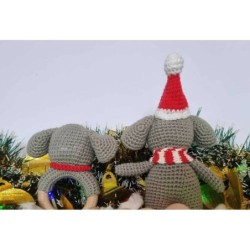 Amigurumi Crochet Stuffed Elephant Doll Toy Baby Christmas Gift Set Box Hamper