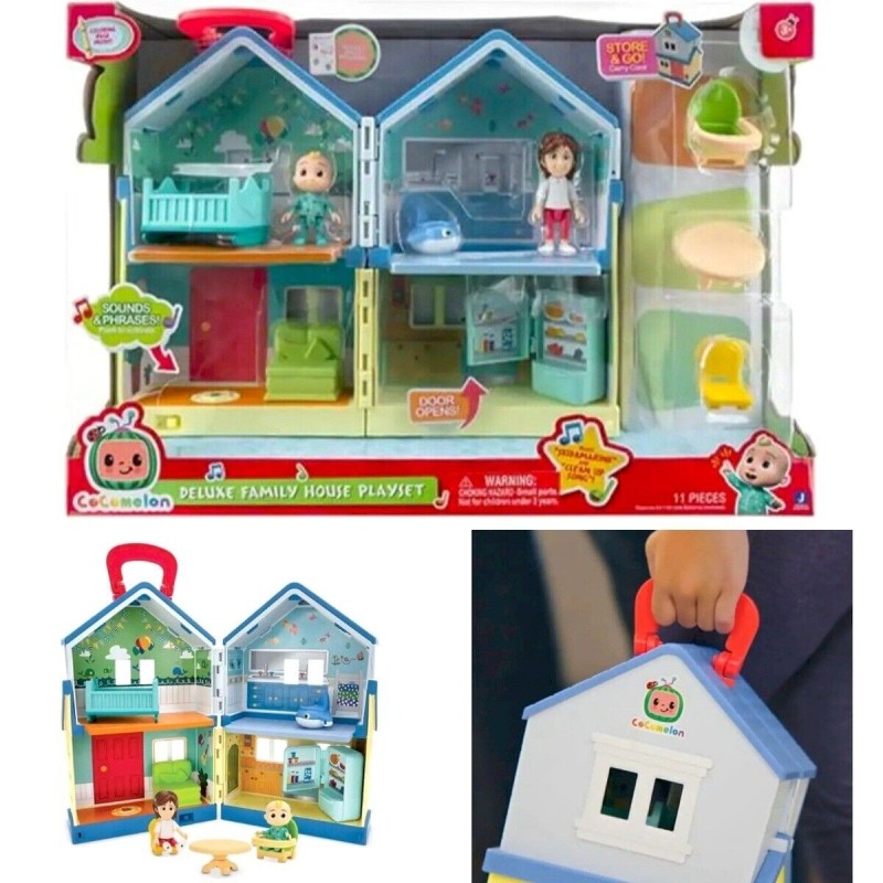 Cocomelon Kids Deluxe Family House Playset Toy Luxury 3+ Store n Go Carry Case