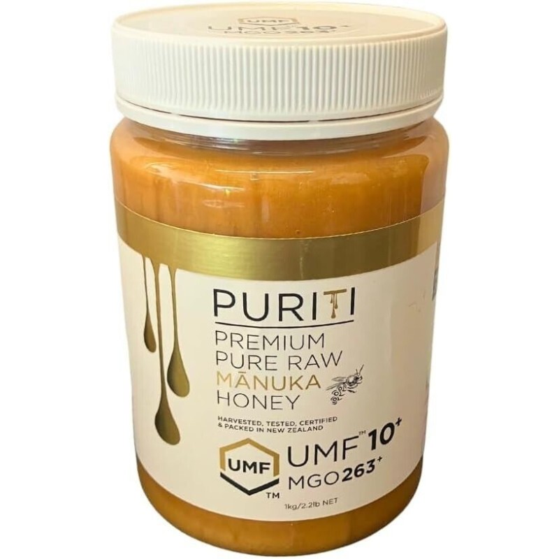 Puriti Premium Pure Raw Manuka Honey UMF 10+ MGO 263+ 1kg BB14/04/28 NZ Product