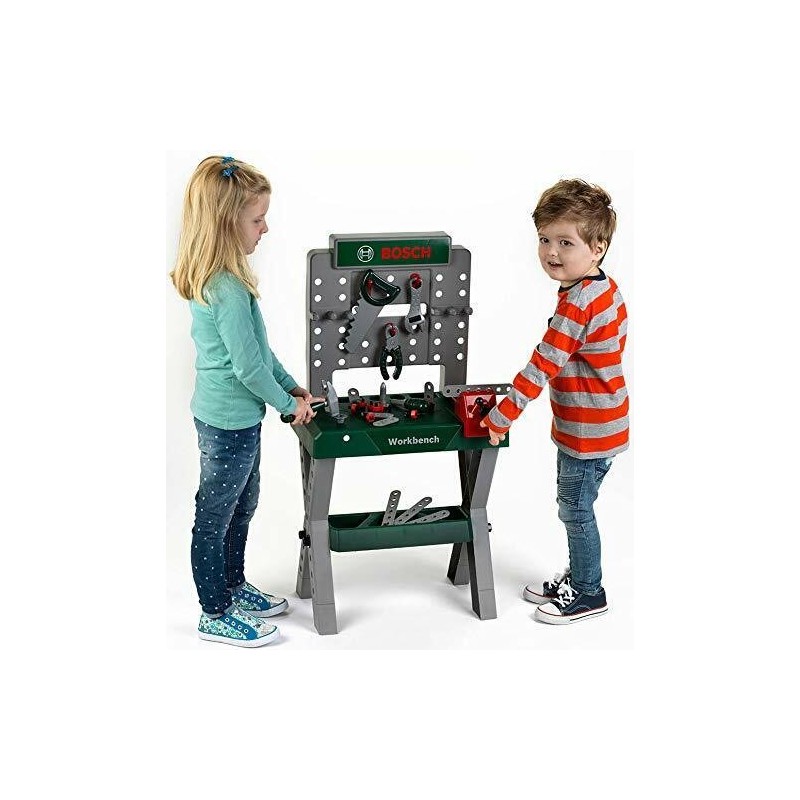 Bosch Workbench 92cm tall Toy Pretend Play Tools Set Saw Hammer Screwdriver Gift