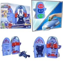 PJ Masks 2-in-1 HQ Playset Headquarters and Storage Rocket Catboy Cat-Car Car