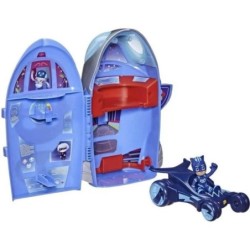 PJ Masks 2-in-1 HQ Playset Headquarters and Storage Rocket Catboy Cat-Car Car