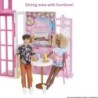 Barbie Fully Furnished House Playset 2 Stories Fold and Go 4 Play Areas Toy Girl