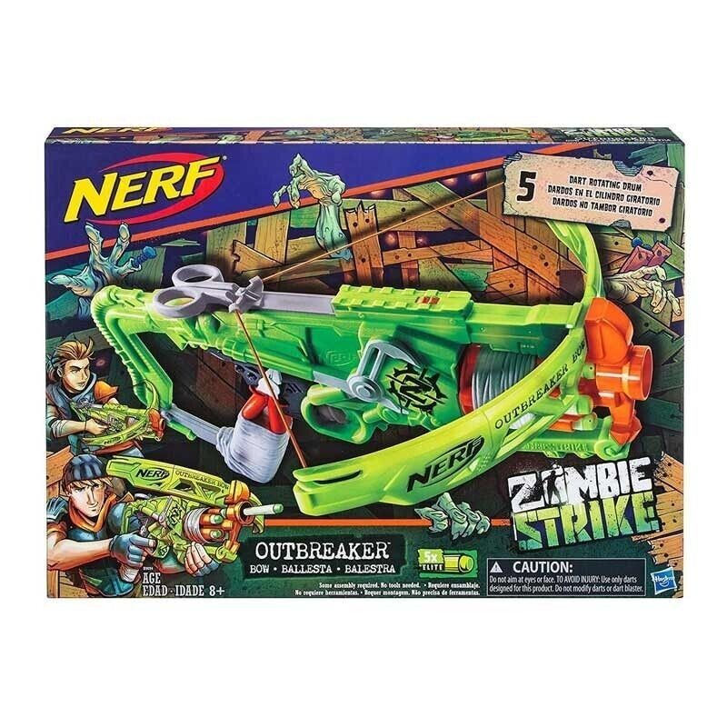 Nerf Zombie Strike Outbreaker Bow 8+ Toy Gun Blaster Boys Girls Play Crossbow