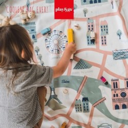 Play&Go Toy Storage Bag Paris Map Playmat Double Printed Reversible 140cm Large