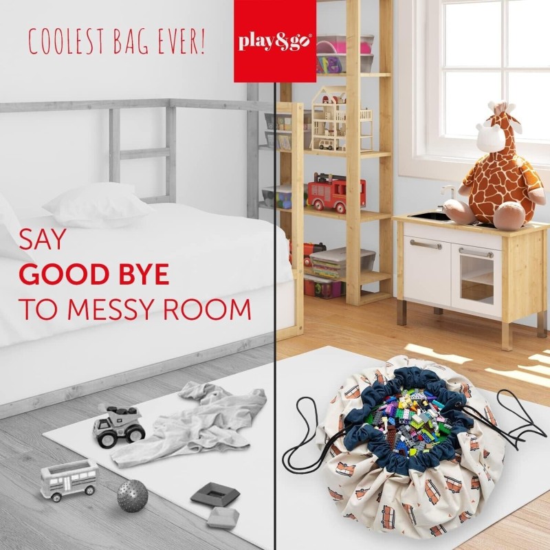 Play&Go Toy Storage Bag L.A. Roadmap Playmat Double Reversible