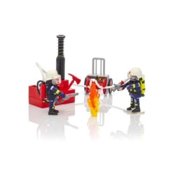 Playmobil 9468 Firefighters with Water Pump Hose Reel Spray Water Push Learning