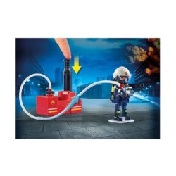 Playmobil 9468 Firefighters with Water Pump Hose Reel Spray Water Push Learning