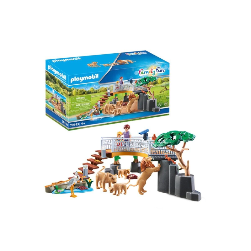 Playmobil 70343 Outdoor Lion Enclosure 61 pcs Cubs Stork Squirrel Figures Toys