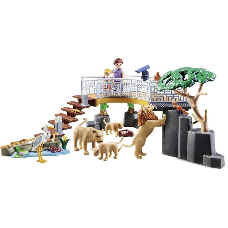 Playmobil 70343 Outdoor Lion Enclosure 61 pcs Cubs Stork Squirrel Figures  Toys