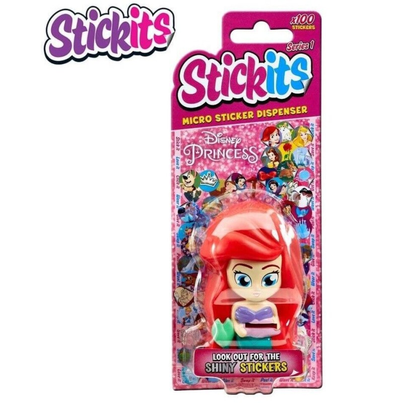 Stickits Micro Sticker Dispenser Disney Princess Ariel the Mermaid *100 stickers