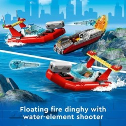 Lego City 60308 Seaside Police and Fire Mission Set Helicopter Speed Boat 297pcs