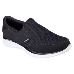 SKECHERS Men's Equalizer Black/White M14(US) Memory Foam Casual Slip On Shoes