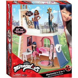 Miraculous Ladybug Marinette's 2 in 1 Balcony Bedroom Playset 60cm 2 floor Toys