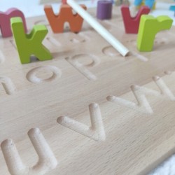 Wooden Montessori Tracing Boards Alphabet Number 2 pcs Set 29cm Educational Toys