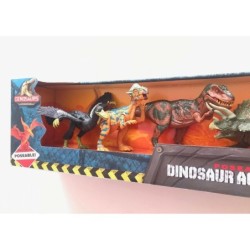 Poseable Dinosaur Action 6 Pack Create Epic Battles T-rex Allosaurus Triceratops