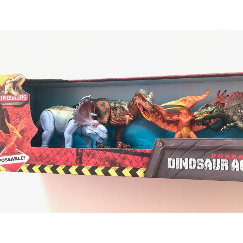 Poseable Dinosaur Action Pack Create Epic Battles T Rex Pteranodon Stegosaurus