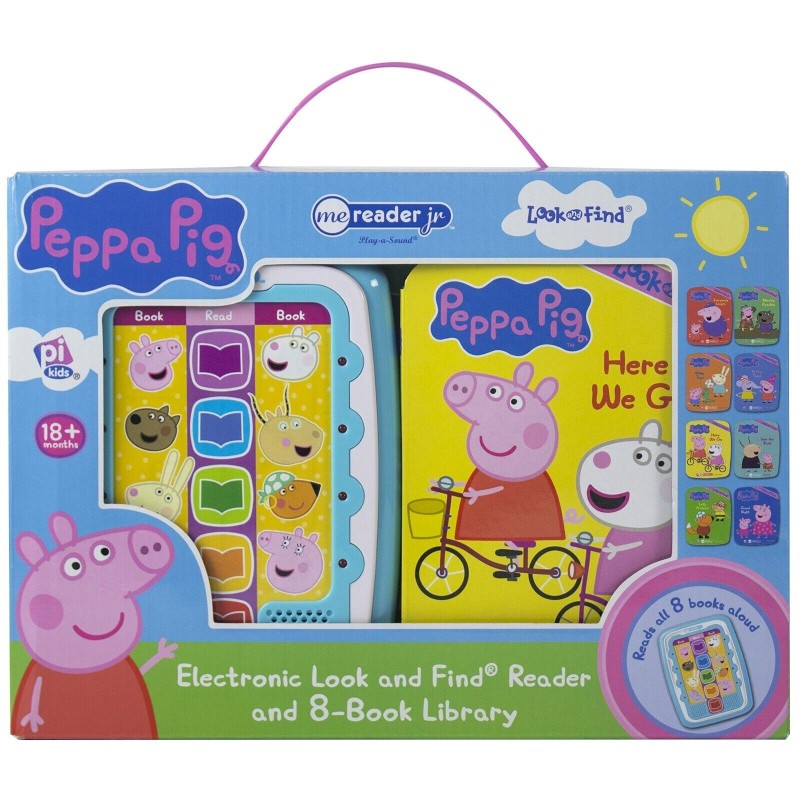 Peppa Pig Me Reader Jr 8 Board Books Library Look & Find Electronic Reader Kids