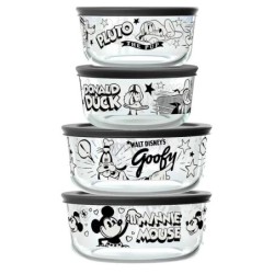 Pyrex Disney 100th Anniversary Glass Food Storage Snack Container Bowls Set 8pcs