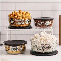 Pyrex Disney 100th Anniversary Glass Food Storage Snack Container Bowls Set 8pcs