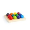 Wooden Colour Sorting Board with 12 Rainbow Balls Montessori Waldorf 3+ Toys