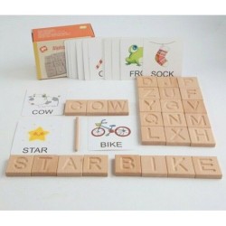 Wooden Montessori Alphabet Tracing Board Single Flash Card Educational Toys