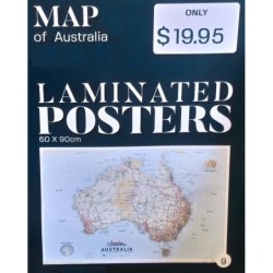 Australia 'Australian Geographic' Laminated Map 60 x 90 cm Education Learn Teach