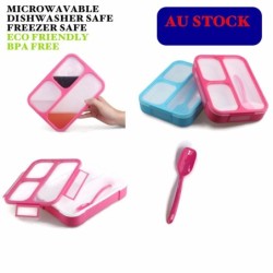 Leakproof Bento Lunch Box Pink 1000ML + Green 540ML BPA Free Microwavable
