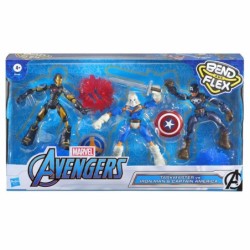 Marvel Avengers Bend And Flex Taskmaster Vs Iron Man & Captain America Toy Gift