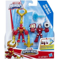 Playskool Heroes Marvel Super Hero Adventures IRON MAN & IRON SPIDER Mini Figure