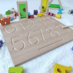 Wooden Montessori Tracing Boards Alphabet Number 2 pcs Set 29cm Educational Toys