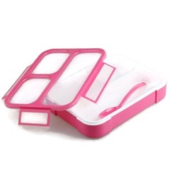 Leakproof Bento Lunch Box Pink 1000ML + Pink 540ML BPA Free Microwavable