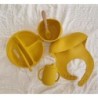 Baby Silicone Feeding Set Bib Plate Spoon Suction Bowl Cup 7 pcs set Mustard