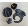 Baby Silicone Feeding Set Bib Plate Spoon Suction Bowl Cup 7 pcs set Charcoal