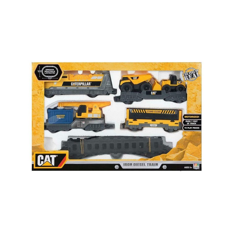 Caterpillar CAT Construction Iron Diesel Train Motorized 84 cm track 15pcs Toys